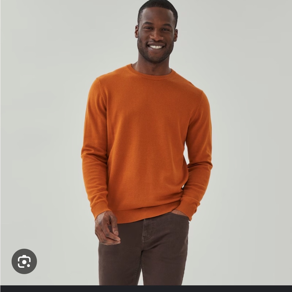 Kit and Ace Men's Burnt Orange Crewneck Sweater